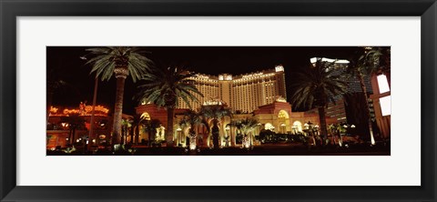 Framed Hotel lit up at night, Monte Carlo Resort And Casino, The Strip, Las Vegas, Nevada, USA Print