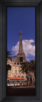 Framed Low angle view of a hotel, Replica Eiffel Tower, Paris Las Vegas, The Strip, Las Vegas, Nevada, USA Print