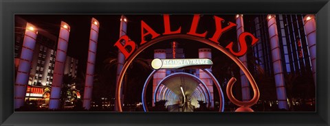 Framed Neon sign of a hotel, Bally&#39;s Las Vegas, Monorail Station, The Strip, Las Vegas, Nevada, USA Print