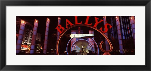 Framed Neon sign of a hotel, Bally&#39;s Las Vegas, Monorail Station, The Strip, Las Vegas, Nevada, USA Print