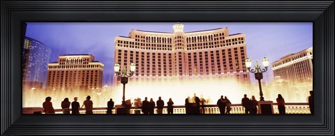 Framed Bellagio Resort And Casino Lit Up At Night, Las Vegas Print