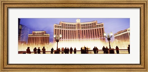 Framed Bellagio Resort And Casino Lit Up At Night, Las Vegas Print