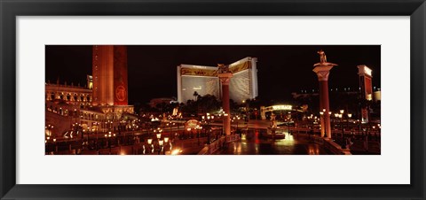 Framed Hotel lit up at night, The Mirage, The Strip, Las Vegas, Nevada, USA Print