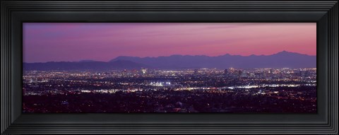 Framed Cityscape at sunset, Phoenix, Maricopa County, Arizona, USA 2010 Print
