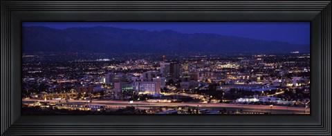 Framed Tuscson skyline at night, Arizona Print
