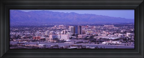 Framed Tucson, Arizona with Purple Sky 2010 Print