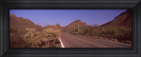 Framed Road Through Saguaro National Park, Arizona Print