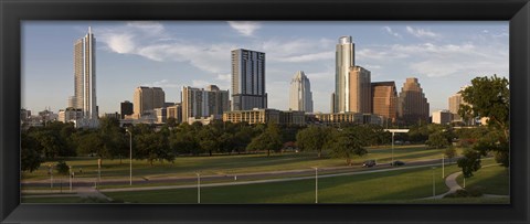 Framed Buildings in a city, Austin, Texas Print