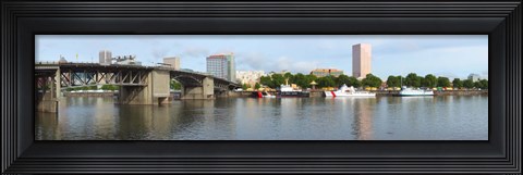 Framed Morrison Bridge, Willamette River, Portland, Oregon Print