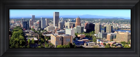 Framed High angle view of a cityscape, Portland, Multnomah County, Oregon Print