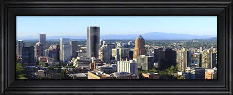 Framed Cityscape with Mt St. Helens and Mt Adams in the background, Portland, Multnomah County, Oregon, USA 2010 Print