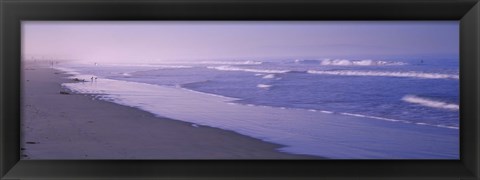 Framed Surf on the beach, Santa Monica, Los Angeles County, California, USA Print