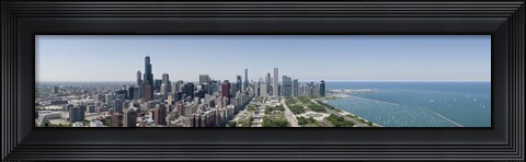Framed City skyline from south end of Grant Park, Chicago, Lake Michigan, Cook County, Illinois 2009 Print
