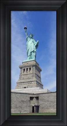 Framed Low angle view of a statue, Statue Of Liberty, Liberty Island, Upper New York Bay, New York City, New York State, USA Print