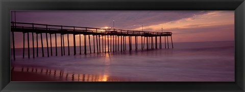 Framed Pier over an ocean, Ocean City, Maryland, USA Print