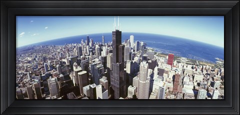Framed Sears Tower with Lake Michigan in the Background, Chicago, Illinois, USA Print