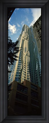 Framed Low angle view of an apartment, Wall Street, Lower Manhattan, Manhattan, New York City, New York State, USA Print