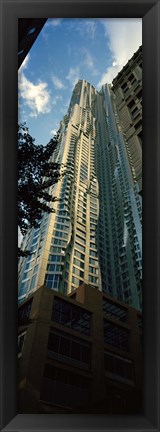 Framed Low angle view of an apartment, Wall Street, Lower Manhattan, Manhattan, New York City, New York State, USA Print