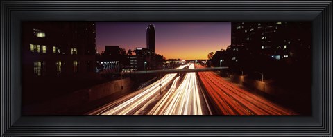 Framed Traffic on the road, City of Los Angeles, California, USA Print