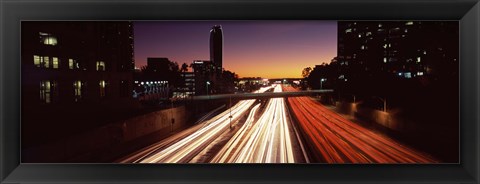 Framed Traffic on the road, City of Los Angeles, California, USA Print