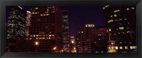 Framed Buildings lit up at night, City of Los Angeles, California Print