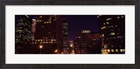 Framed Buildings lit up at night, City of Los Angeles, California Print