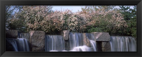 Framed Waterfall, Franklin Delano Roosevelt Memorial, Washington DC, USA Print