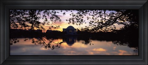 Framed Memorial at the waterfront, Jefferson Memorial, Tidal Basin, Potomac River, Washington DC Print