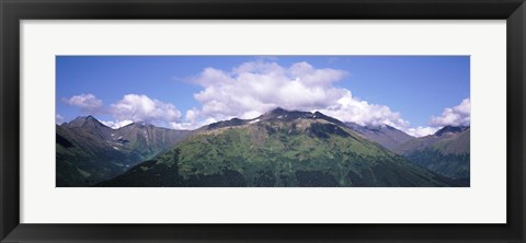 Framed Clouds over mountain range, Seward Highway, Kenai Peninsula, Alaska, USA Print
