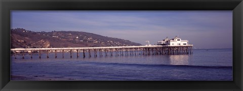 Framed Pier over an ocean, Malibu Pier, Malibu, Los Angeles County, California, USA Print