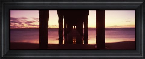 Framed View from Under Manhattan Beach Pier, California Print