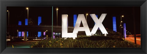 Framed Neon sign at an airport, LAX Airport, City Of Los Angeles, Los Angeles County, California, USA Print