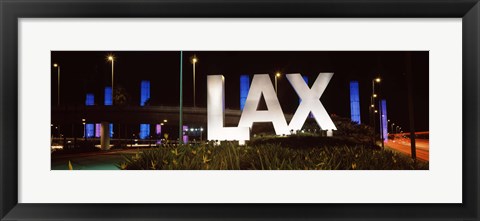 Framed Neon sign at an airport, LAX Airport, City Of Los Angeles, Los Angeles County, California, USA Print