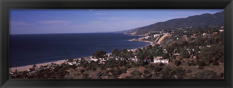 Framed High angle view of an ocean, Malibu Beach, Malibu, Los Angeles County, California, USA Print