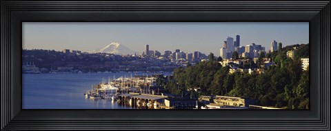 Framed Buildings at the waterfront, Lake Union, Seattle, Washington State, USA 2010 Print