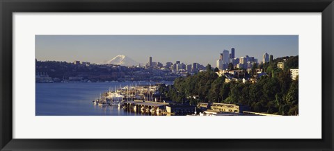 Framed Buildings at the waterfront, Lake Union, Seattle, Washington State, USA 2010 Print