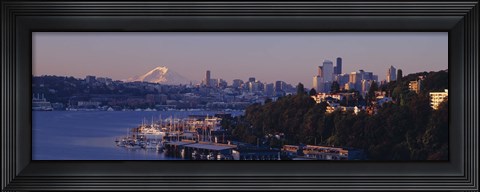 Framed Buildings at the waterfront, Lake Union, Seattle, Washington State, USA Print