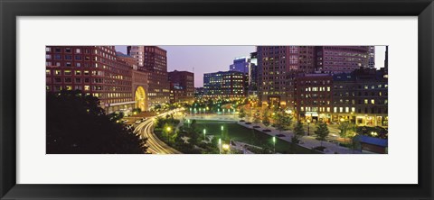 Framed Buildings in a city, Atlantic Avenue, Wharf District, Boston, Suffolk County, Massachusetts, USA 2010 Print