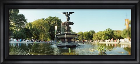 Framed Fountain in a park, Central Park, Manhattan, New York City, New York State, USA Print