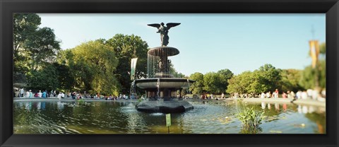 Framed Fountain in a park, Central Park, Manhattan, New York City, New York State, USA Print