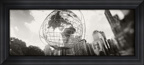 Framed Steel globe, Columbus Circle, Manhattan, New York City, New York State, USA Print