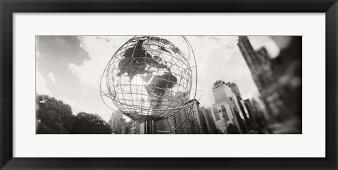 Framed Steel globe, Columbus Circle, Manhattan, New York City, New York State, USA Print