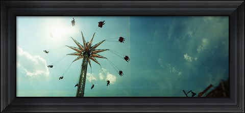 Framed Low angle view of a park ride, Brooklyn Flyer Ride, Luna Park, Coney Island, Brooklyn, New York City, New York State, USA Print