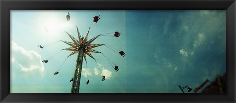 Framed Low angle view of a park ride, Brooklyn Flyer Ride, Luna Park, Coney Island, Brooklyn, New York City, New York State, USA Print