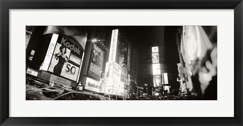 Framed Black and white view of Times Square, Manhattan Print