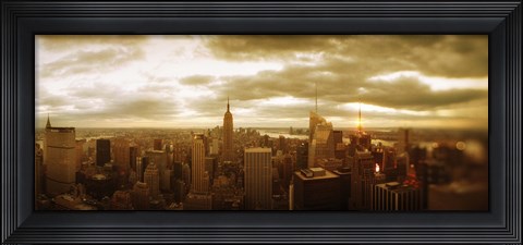 Framed Manhattan on a Cloudy Day Print