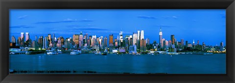 Framed Manhattan skyline at dusk, New York City, New York State, USA Print