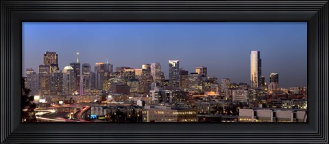 Framed San Francisco Skyline Lit Up at Night Print