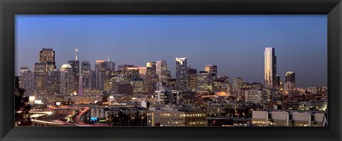 Framed San Francisco Skyline Lit Up at Night Print