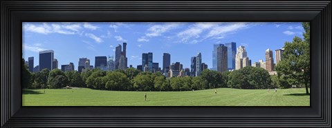 Framed Park with skyscrapers in the background, Sheep Meadow, Central Park, Manhattan, New York City, New York State, USA Print